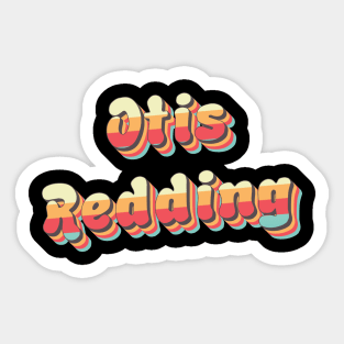 Otis Redding Retro Stacked Rainbow Faded Typography Sticker